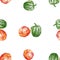 Seamless background of drawn sweet green and red peppers