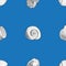 Seamless background of drawn various white seashells