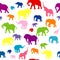 Seamless background with elephants silhouettes