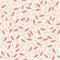 Seamless background,floral pattern. Pink and peach leaves scattered on a beige background, textures