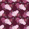 Seamless background, floral pattern with watercolor flowers pink peonies and burgundy roses. Repeating fabric wallpaper