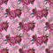 Seamless background, floral pattern with watercolor flowers pink peonies and burgundy roses. Repeating fabric wallpaper