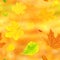 Seamless background with flying autumn leaves