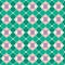 Seamless background, geometric, petals, mint green.