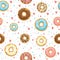 Seamless Background with Glazed Donuts and Colorful Sprinkles