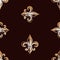 Seamless background of golden symbol medieval french lily