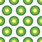 Seamless background with green kiwi. Cute vector kiwi pattern.