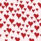 Seamless background with hand drawn hearts in love