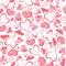 Seamless background of hearts for Valentine`s day. Watercolor pattern for design, decor, print, textile, etc.