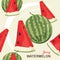 Seamless background with juicy watermelon