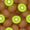 Seamless background with kiwi fruits. Vector illustration.