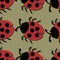 Seamless background with ladybirds