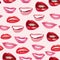 seamless background of laughing female lips