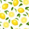 Seamless background with lemons.