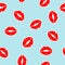 Seamless background with lipstick prints