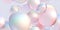 Seamless background of mix sizes iridescent pastel 3d spheres