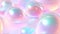Seamless background of mix sizes iridescent pastel 3d spheres
