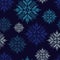 Seamless background with Norwegian snowflakes. Pixel snowflakes. Winter pattern.