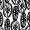 Seamless background of old wooden wheels