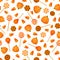 Seamless background with orange Halloween candies. Vector illustration.