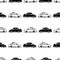 Seamless background of outlines abstract cars