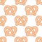 Seamless background pattern of a crispy pretzel