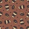 Seamless background with a pattern of a cups of coffee and delicious donuts. Coffee Attributes Color Hand Drawn Seamless