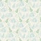 Seamless background pattern of leaves and branches leaves in pastel shades of green and blue on a beige background . Abstract leaf