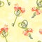 Seamless background pattern with love keys. Watercolor hand drawn illustration