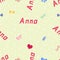 Seamless background pattern name Anna of the newborn