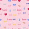 Seamless background pattern name Lucia of the newborn. Name baby Lucia. Seamless name Lucia.