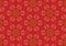 Seamless background pattern of New Year theme, red background with doodle New Year wording, party popper cone, flying confetti.