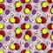 Seamless background with a pattern of ripe delicious sliced kiwi. Seamless pattern texture design