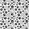 Seamless background - pet paw print and bone