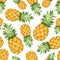 Seamless background with pineapples. Vector illust