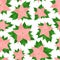 Seamless Background with Pink Poinsettia Flowers