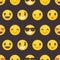 Seamless background with positive happy smileys