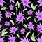 Seamless background with purple flowers