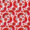 Seamless background with red decorative funs