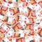 Seamless background with russian five-thousand banknotes