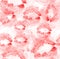 Seamless background from scarlet lips imprint on white