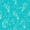 Seamless background with sea-horses. Vector illustration. seamless pattern with seahorses