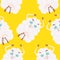 Seamless background with sheep hippies. Vector background.