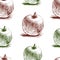 Seamless background of sketches of apples