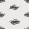 Seamless background of sketches old battle tank