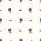 Seamless background slug on mushroom gender neutral baby pattern. Simple whimsical minimal earthy 2 tone color. Kids