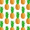 Seamless background with small ripe pineapple