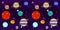 Seamless Background Of Solar System With Cartoon Planets Sun Mars Mercury Earth Venus Jupiter Saturn Uranus Neptune Pluto Vector