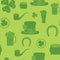 Seamless background for St. Patrick's Day. The traditional attributes.