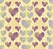 Seamless background of stylish patchwork hearts